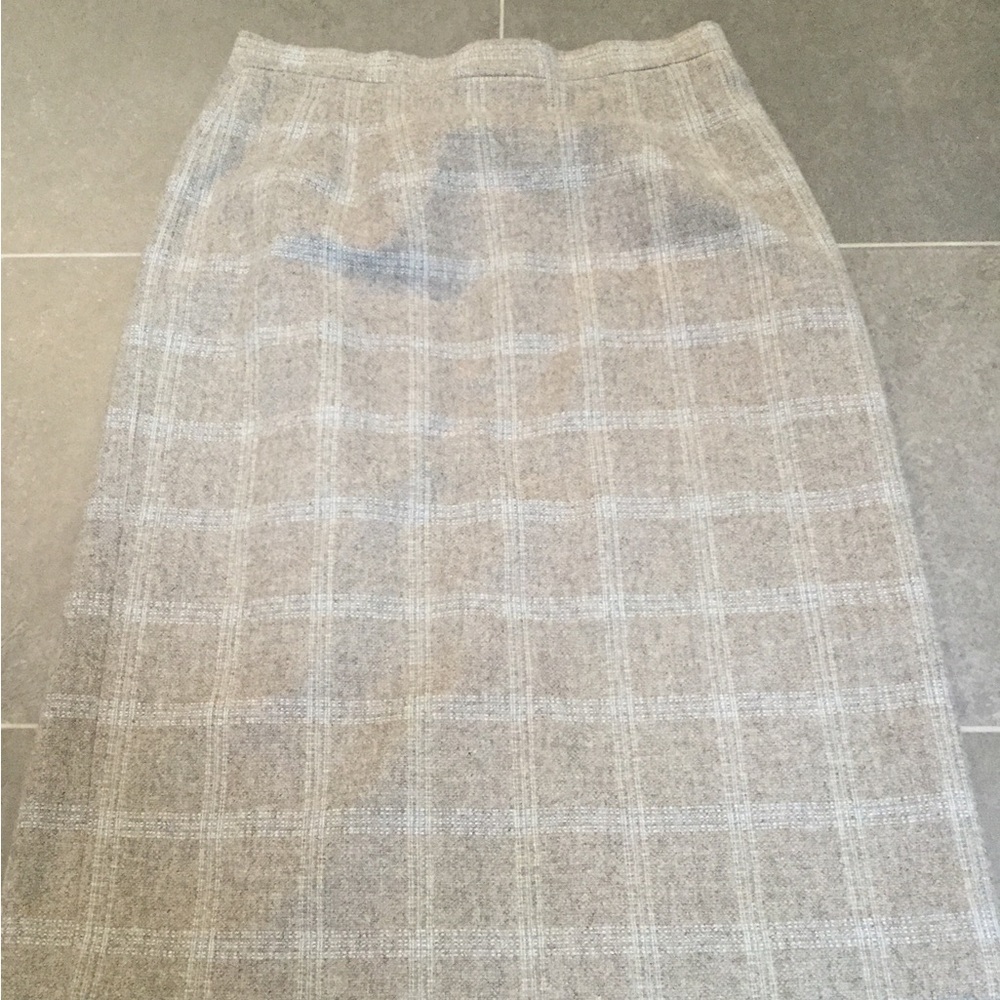 Classic Talbots plaid wool/cashmere pencil skirt, size 4P